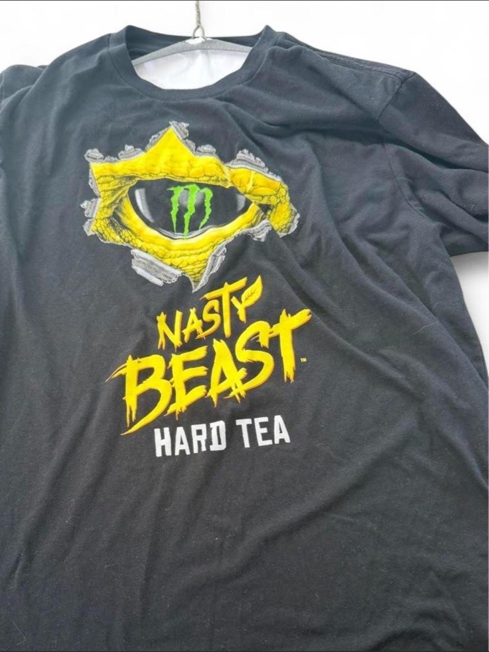 MONSTER ENERGY Nasty Beast Black Graphic Tee Yellow